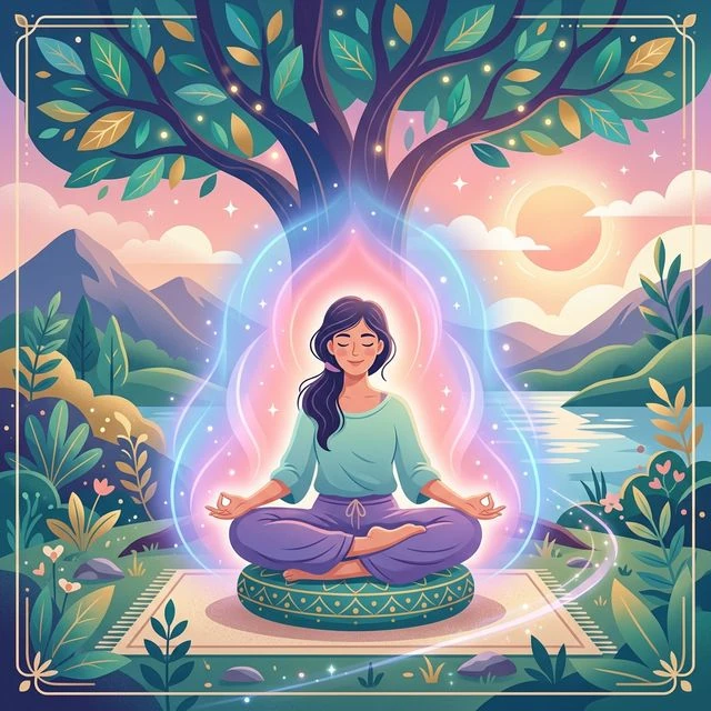 평온한 명상과 컬러 에너지를 담은 인트로 이미지