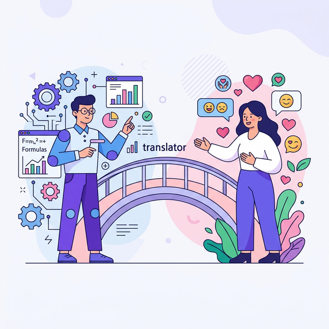 T와 F의 커뮤니케이션 번역 일러스트